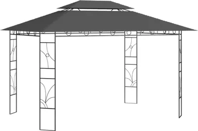 Image de The Living Store Gazebo 4x3x2.7 m Anthracite 160 g/m²