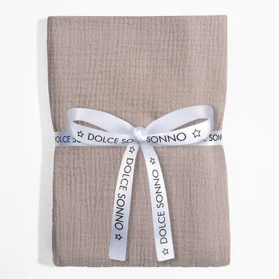 Produktbild von DOLCE SONNO Musselin Babydecke 110x110 – 100% Baumwolle – Musselin Windel – Baby Wickeltuch – Dusty Beige