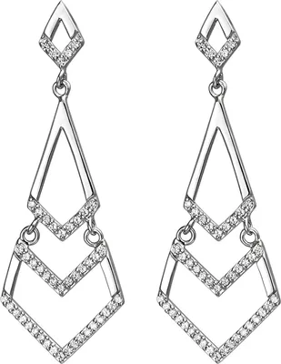 Produktbild von JOBO Ohrhänger 925 Sterling Silber 92 Zirkonia Ohrringe Silberohrringe