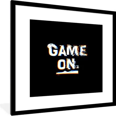 Produktbild von MuchoWow® Gerahmtes Poster Spiele - Zaubersprüche - Schwarz - Weiß 40x40 cm - Poster mit Schwarzem Bilderrahmen Wandposter Rahmen Foto Bilder - Poster - Plakat im Rahmen