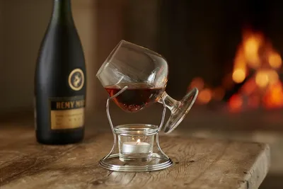 Produktbild von BarCraft Branntweinwärmer-Geschenkset mit Glas und Ständer, Metall