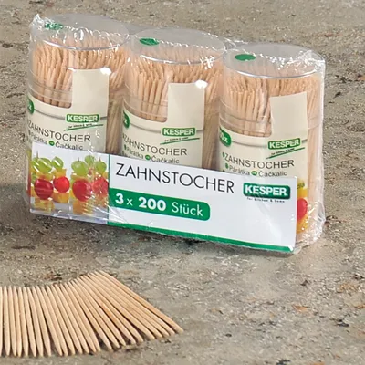 Produktbild von Kesper Zahnstocher, Birke,  - 600 Stück (3 x 200 Stück) 89027
