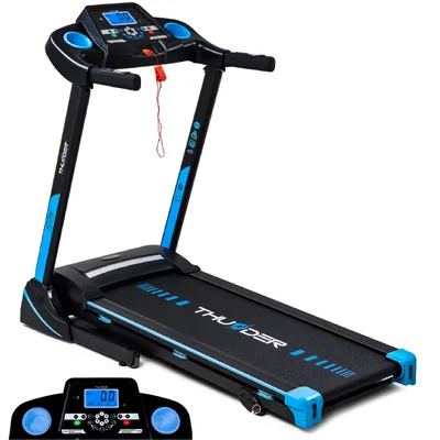 Produktbild von THUNDER® | ICON-BLUE | Elektrisches Laufband | 17 km/h | 2 PS | Maximales Benutzergewicht 140 kg | Blau | Dämpfung | Gewicht der Einheit 45 kg
