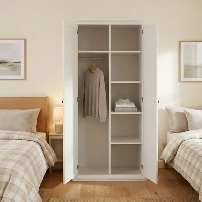 Produktbild von Schrank 2 Türen - Kleiderschrank Weiß 60,5x200,56h cm