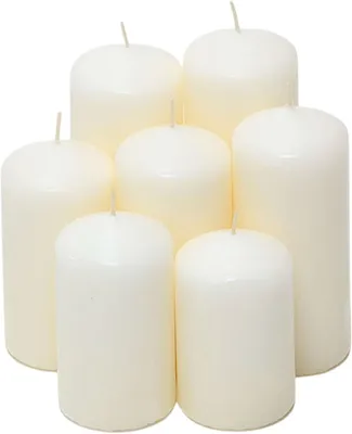 Immagine prodotto di Set di candele bianche senza profumo: 7 diverse dimensioni, confezionate in una scatola richiudibile