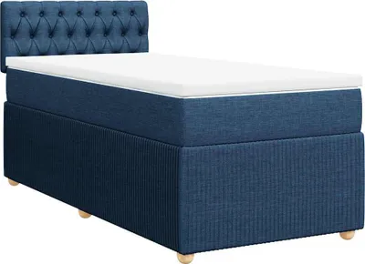 Produktbild von vidaXL Boxspringbett mit Matratze Blau 90x190 cm Stoff