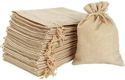Produktbild von Jutesäckchen, 24 Stück Kleine Säckchen Zum Befüllen 7 x 9 cm Leinensäckchen Geschenksäckchen Stoffsäckchen Mit Zugband Stoffsäckchen Geschenkbeutel, Gut Für Kunsthandwerk, Geschenke, Partys, Schmuck