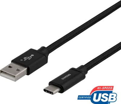 Immagine prodotto di DELTACO Cavo da USB-A a USB-C, 1 m, USB 2.0, intrecciato, nero