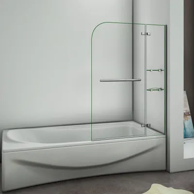 Produktbild von 90X140cm Badewannenaufsatz Duschabtrennung Echtglas Duschwand Duschkabine
