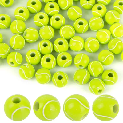 Produktbild von 100 Stück Tennisballperlen für Schmuckherstellung