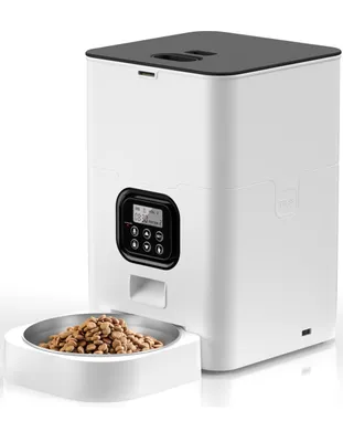 Produktbild von 4L Automatische Futterstation für Haustiere für Katzen und Hunde, zeitgesteuerter Katzenfutterstation, programmierbare Portionsgrößenkontrolle