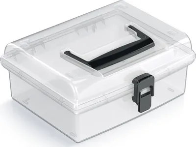 Produktbild von nabbi Aufbewahrungsbox aus Kunststoff NUF2L - transparent / schwarz
