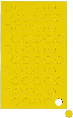Produktbild von MAUL Magnetsymbol rund 50 Stück Ferrit magnetisch beschriftbar Ø 1 x 0.1 cm gelb
