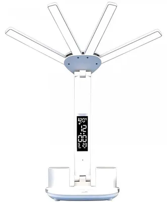 Immagine prodotto di AFF 4156 Lampada da tavolo a LED con ventilatore, orologio e calendario