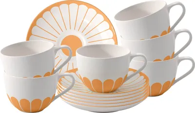 Produktbild von Villeroy & Boch Fleur Soleil Kaffeetasse mit Untertasse 160 ml 6er Set