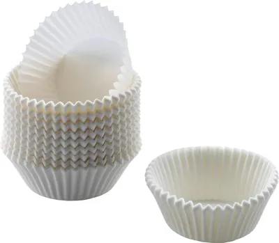 Produktbild von Mini Muffin Förmchen Papier, 200 Stück, weiß, klein 4,5 cm, Muffinförmchen Papier fettdicht, ideal für süße und herzhafte Muffins