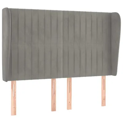 Produktbild von vidaXL Kopfteil mit Ohren Hellgrau 147x23x118/128 cm Samt