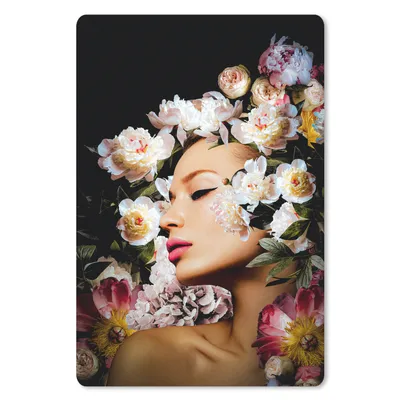 Produktbild von MuchoWow® Mauspad Mousepad Frauen - Blumen - Rosen - Porträt 18x27 cm - Mousepads - Maus Mat - Pad - Mausunterlage