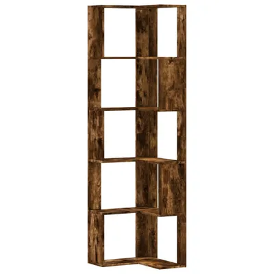 Produktbild von Eck-Bücherregal 5 Böden Räuchereiche 50x50x179 cm Holzwerkstoff