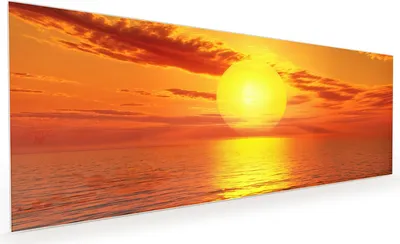 Produktbild von Küchenrückwand Spritzschutz Glas mit Motiv Sonnenuntergang Meer 40 x 40 cm
