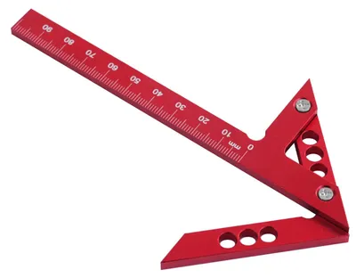 Productafbeelding van Middenzoeker 100 mm, 45° en 90° hoekmarkering, aluminiumlegering