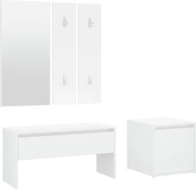 Produktbild von vidaXL Garderoben-Set Weiß Holzwerkstoff