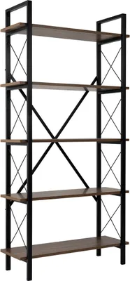 Image de Bibliothèque « Elysian » en bois – 90 x 33 x 180 cm – Noyer noir