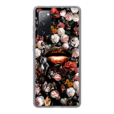 Produktbild von MuchoWow® Handyhülle Schutzhülle Hülle für Samsung Galaxy S20 FE Lippen - Blumen - Farbe - Orange - Kunst - Abstrakt - Alte Meister Silikon Softcase Handy Hülle - Abdeckung
