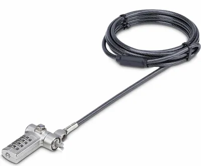 Produktbild von StarTech.com 25-Pack Universal Laptopschloss 2m, Serialisiertes Sicherheitsschloss/Kabelschloss, Noble Wedge®/Nano/K-Slot Kompatibel, Notebook Zahlenschloss/Kombinationsschloss
