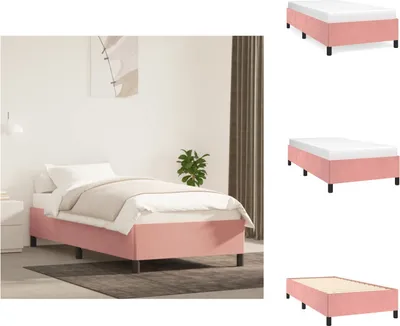 Obrázok produktu pre vidaXL Rám postele ružový 100x200 cm zamat - Postele a rámy postelí