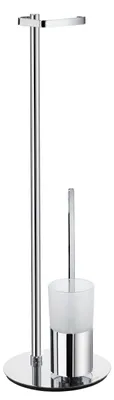 Produktbild von Smedbo OUTLINE - Toilettenpapierhalter Standmodell/WC-Bürste in Chrom poliert/Mattglas FK312