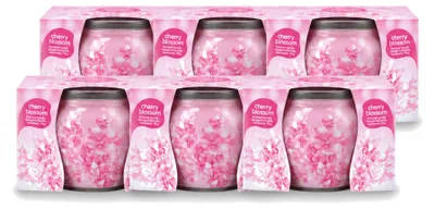 Productafbeelding van 6 x At Home Scents geurkaars Kersenbloesem - 70 g - Voordeelverpakking - 6 stuks
