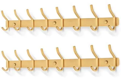 Immagine prodotto di Ganci da parete in acciaio inossidabile, 8 ganci, color oro, per la camera da letto