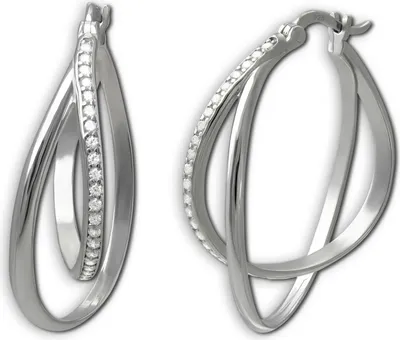 Image de SilberDream argenté SilberDream boucles d'oreilles femmes 925 argent créoles SDO4451W