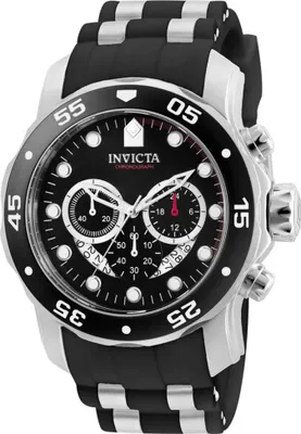 Zdjęcie produktu dla Invicta Pro Diver - SCUBA 6977 Zegarek Męski - Mechanizm Kwarcowy - Stal Nierdzewna z Czarną Tarcza - 48 mm