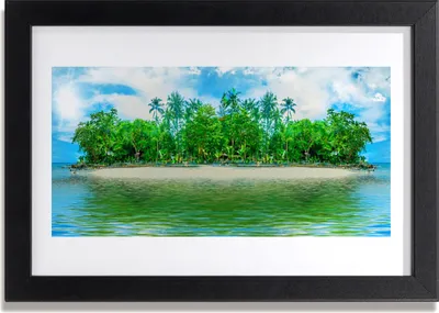 Produktbild von Bild 30x20 MDF-Rahmen Wandkunst Sea Island Landschaft