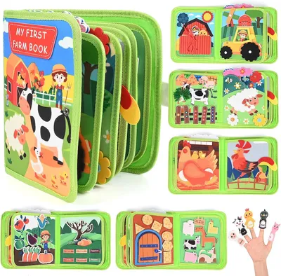 Productafbeelding van Quiet 3D vilten boerderij - Speelgoed voor kinderen vanaf 1 - 3 jaar - Book activiteitenbord met boerderijthema - Vroeg educatief speelgoed