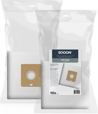 Productafbeelding van SQOON® Stofzuigerzakken  Geschikt voor Uni-Bag Plus Small - 10 Stuks - Vervangt 9001669796 / D00013 / DDE050 / 2681045112