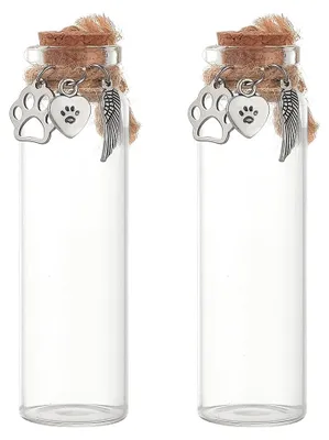 Herdenkingsfles für Tierhaar, Glas, 2 Stück, 28 ml, 7,8x2,2 cm