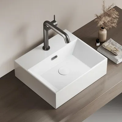 Obrázek produktu pro Umývadlo EMKE, obdélníkové, 410 x 360 mm, bílé