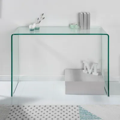 Produktbild von riess-ambiente Konsolentisch FANTOME 100cm transparent Glas Schreibtisch Ganzglastisch