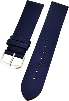 Produktbild von Uhrenarmband weiches Kalbslederband Dunkelblau ohne Naht 20mm