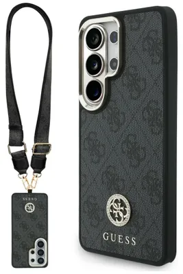Obrázok produktu pre Puzdro + šnúrka Guess 4G Rhinestone Triangle MagSafe pre Galaxy S26 Ultra