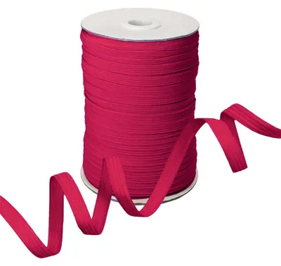 Produktbild von Gummiband 100m x 7mm Gummilitze flach gestrickt Stretch Elastisch in 19 Farben, Gurtband:516 pink