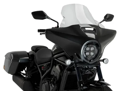 Imagen del producto de Visera Puig transparente para moto de turismo, modelo "high-road", compatible con Honda Rebel