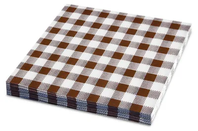 Produktbild von 400x Servietten Prägeservietten 33 x 33 cm 1-lagig KARO braun