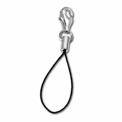 Image de SilberDream Charm Bijoux Pendentif Handy Strap noir 925 argent véritable FC4001