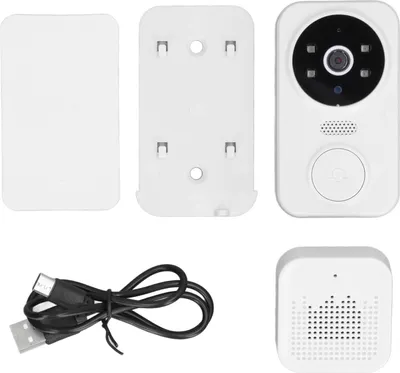 Image de Caméra vidéo à sonnette, 1080P, vision nocturne intelligente, voix bidirectionnelle, WLAN sans fil avec objectif HD grand angle