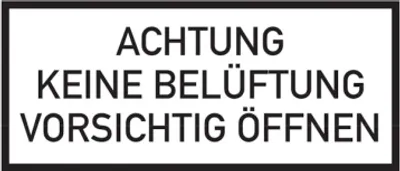 Produktbild von Dreifke® Hinweisschild, Achtung keine Belüftung, 150x350mm, Folie, Folie selb...
