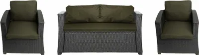 Obrázok produktu pre Záhradná súprava vankúšov pre polyratanový nábytok 4-miestna záhradná pohovka vankúš 112x50cm súprava vankúšov na záhradné kreslo 2x56x52 sedací vankúš zelený vankúš s opierkou